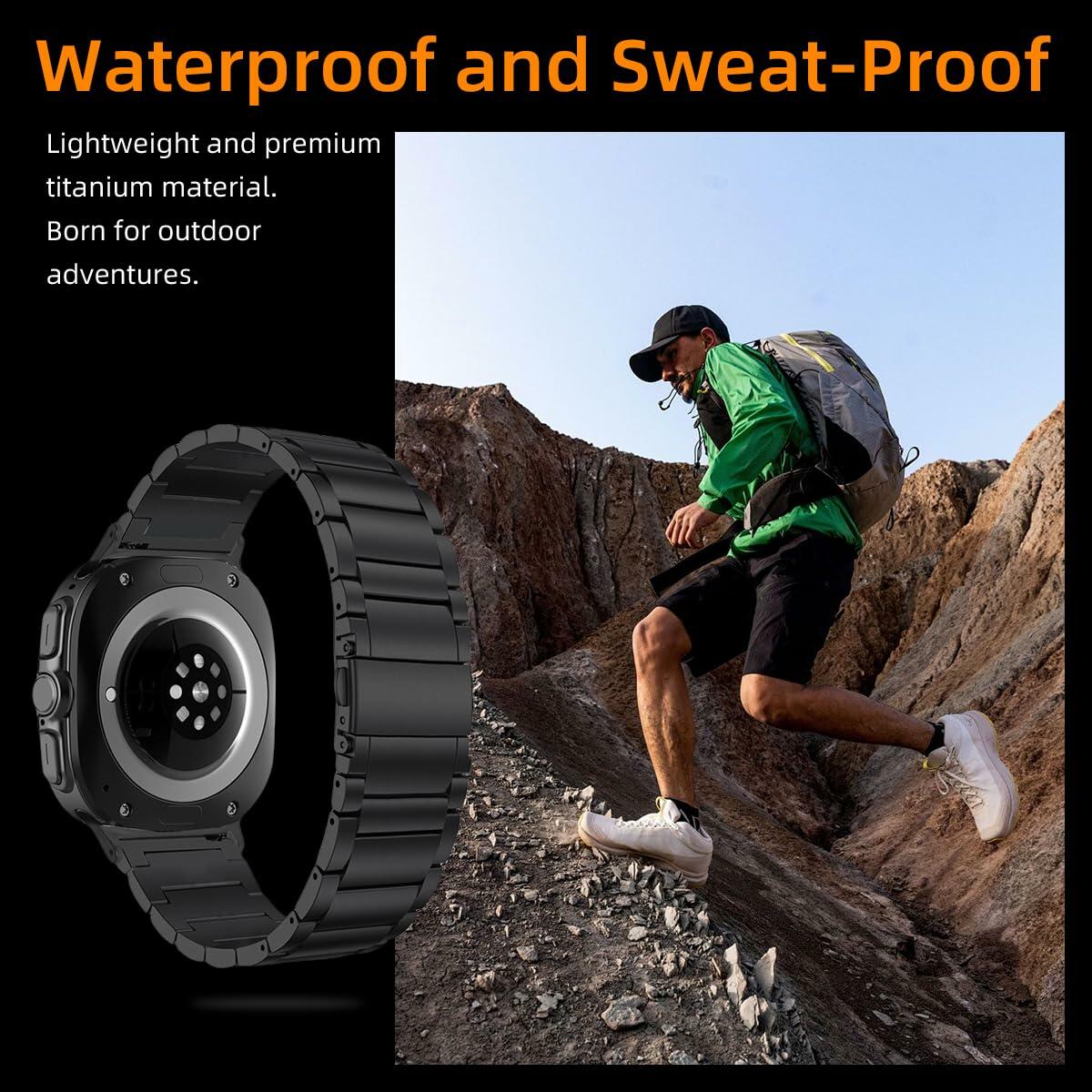 Arsfit Titanium Band Compatible Samsung Galaxy Watch Ultra 47MM Black