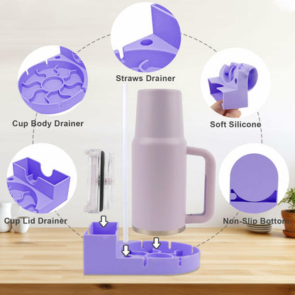 SISAYWEY Silicone Water Bottle Drying Rack Stanley 20/30/40oz Cups Purple 1Pc