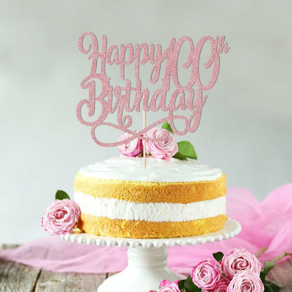 Qertesl Happy 75th Birthday Cake Topper Rose Gold Paper 1 Item Party Decor