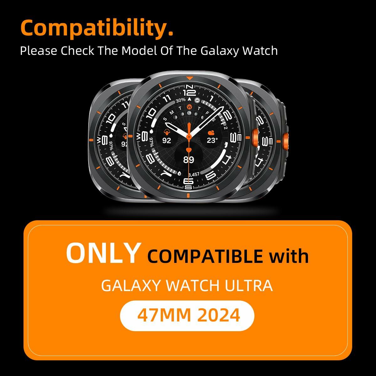 Arsfit Titanium Band Compatible Samsung Galaxy Watch Ultra 47MM Black