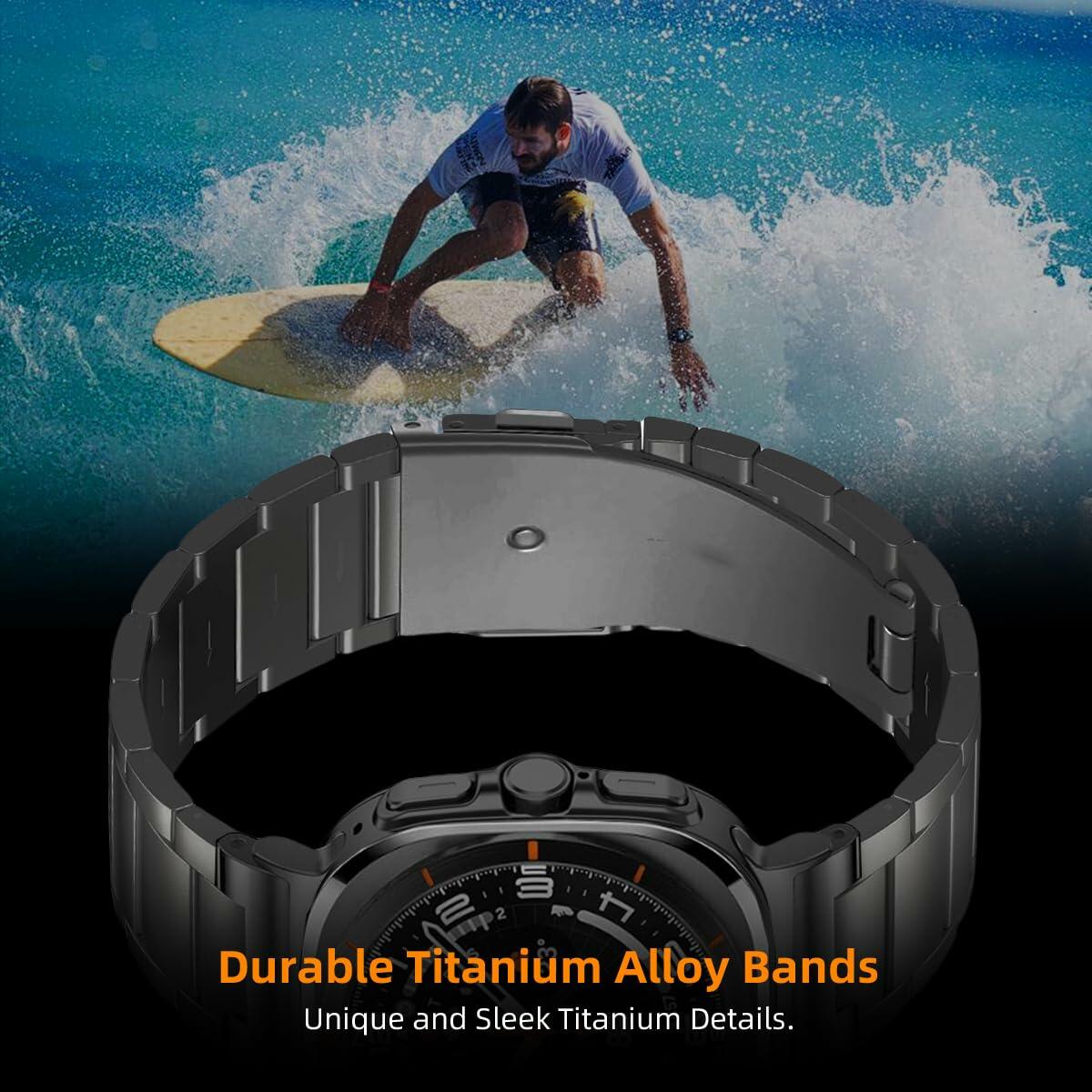 Arsfit Titanium Band Compatible Samsung Galaxy Watch Ultra 47MM Black
