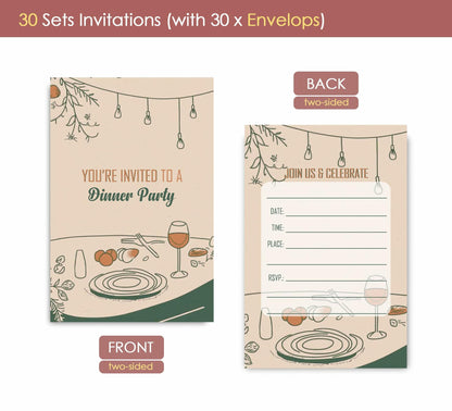 VAVINCI Video Gamer Birthday Invitations 30 Set Red Blue with Envelopes