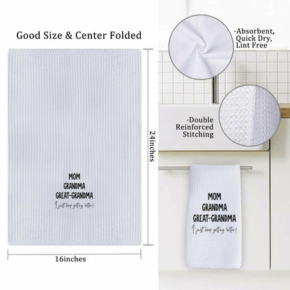 XUISWELL Grandma Gifts Kitchen Towels Great Grandma 16x24 Inch