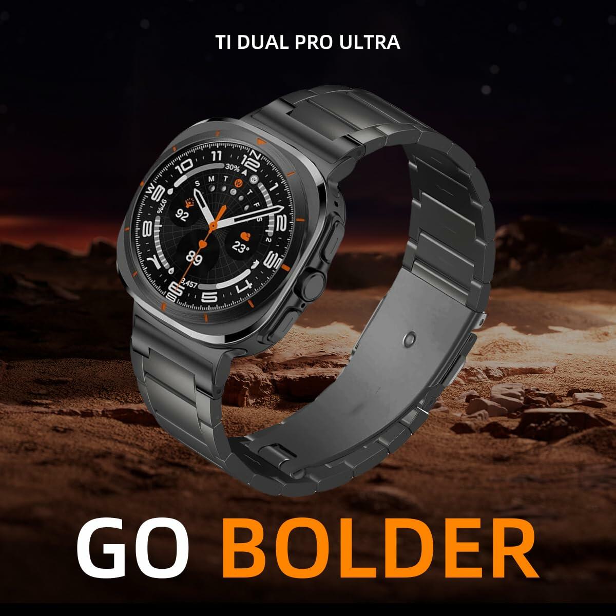 Arsfit Titanium Band Compatible Samsung Galaxy Watch Ultra 47MM Black
