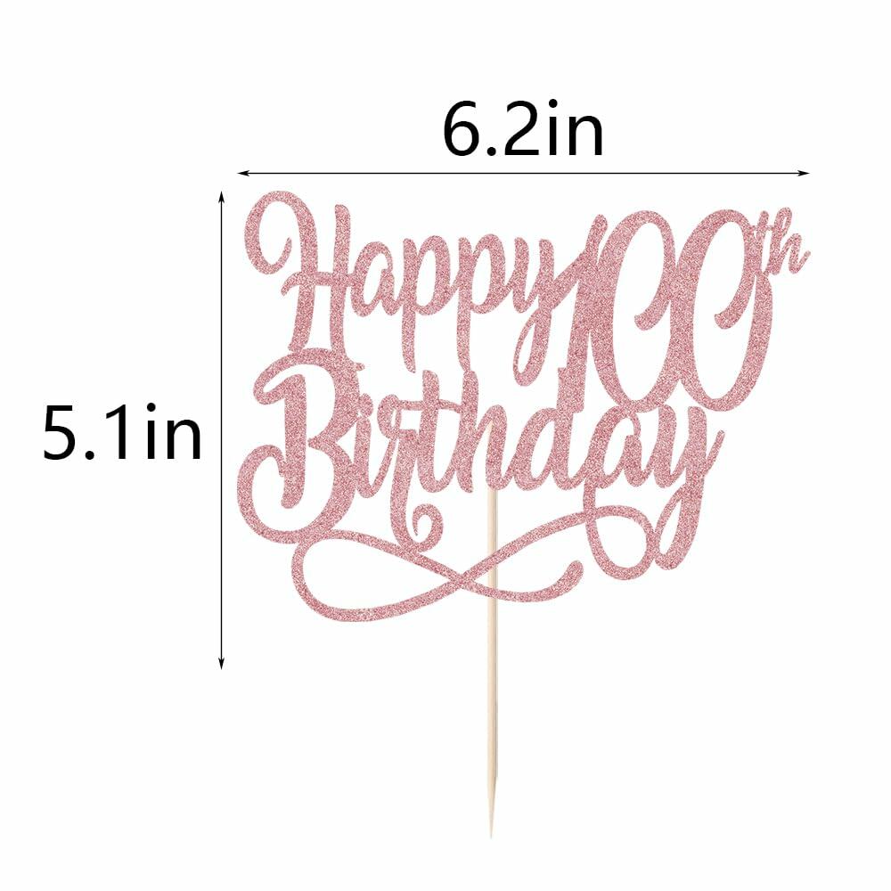 Qertesl Happy 75th Birthday Cake Topper Rose Gold Paper 1 Item Party Decor