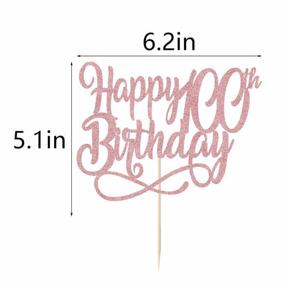 Qertesl Happy 75th Birthday Cake Topper Rose Gold Paper 1 Item Party Decor