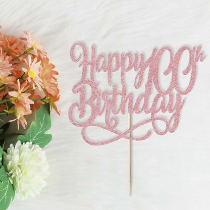Qertesl Happy 75th Birthday Cake Topper Rose Gold Paper 1 Item Party Decor