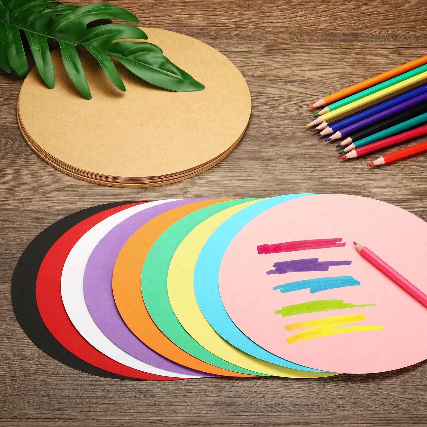 PATIKIL 13-inch Round Cardboard Paper Circles 40 Pcs Yellow DIY Crafts