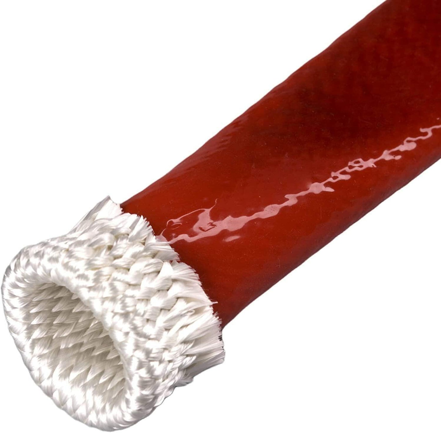 Ummickl 1" ID Silicone Coated Fiberglass Heat Sleeve 3.3ft Red