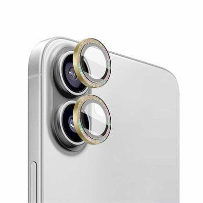 ZQCFKJ iPhone 16/16 Plus Tempered Glass Camera Lens Protector Glitter Colorful