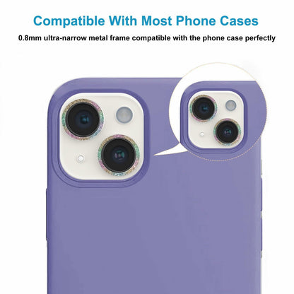 ZQCFKJ iPhone 16/16 Plus Tempered Glass Camera Lens Protector Glitter Colorful