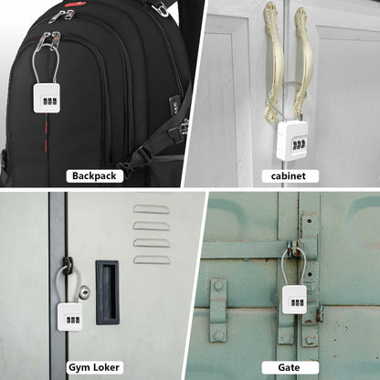 Coipdfty 3-Digit Combination Lock with Flexible Steel Cable Waterproof Black 1