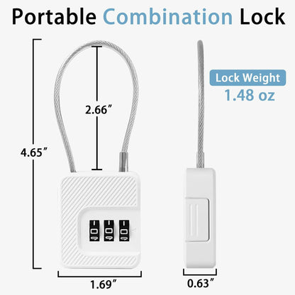 Coipdfty 3-Digit Combination Lock with Flexible Steel Cable Waterproof Black 1