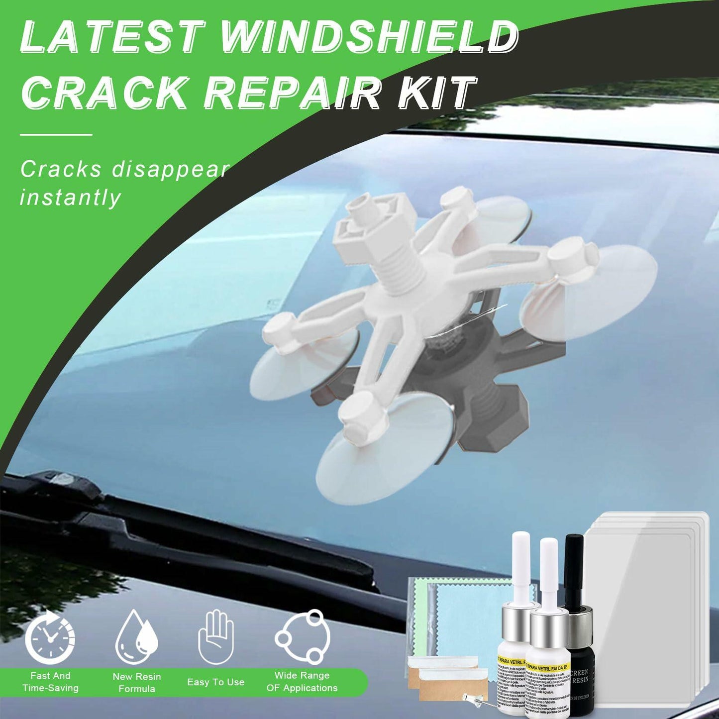 DBIGQ Windshield Repair Kit Auto Glass Crack Chip Fix Liquid All-in-One