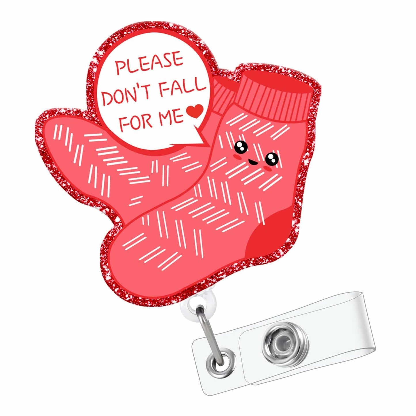 Gisscive Don't Fall for Me Badge Reel Holder Retractable Swivel Clip Red