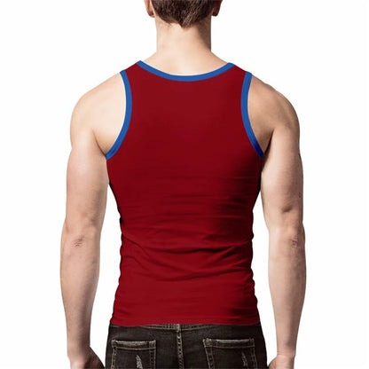 Generic Men's Round Neck Contrasting Splicing Slim Fit Sports Tank Top Black XXL