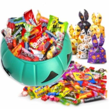 DQFAQYY Teal Pumpkin Bucket 7" Plastic Halloween Candy Bowl 7x7x5.5in
