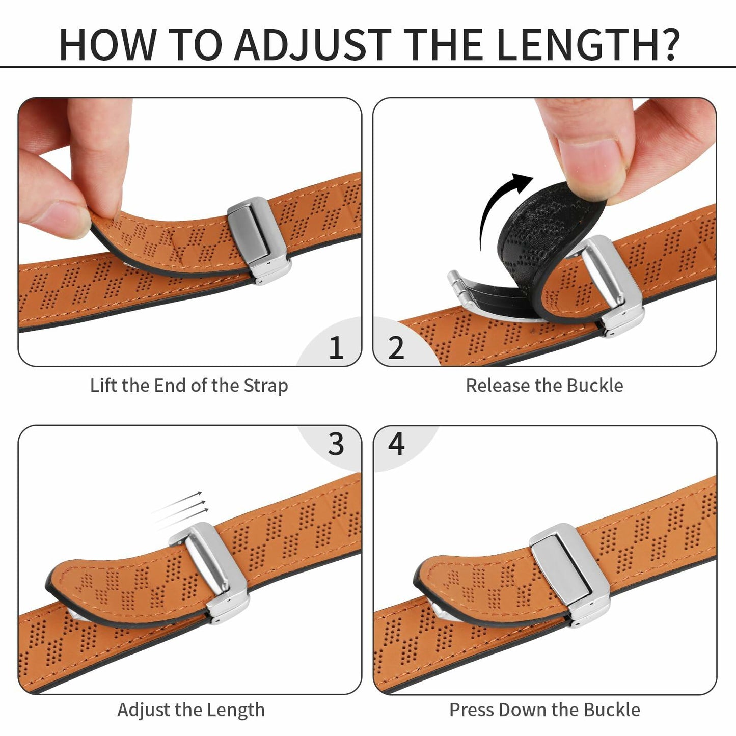 Limque Magnetic Genuine Leather Watch Band for Apple Watch 38-49mm