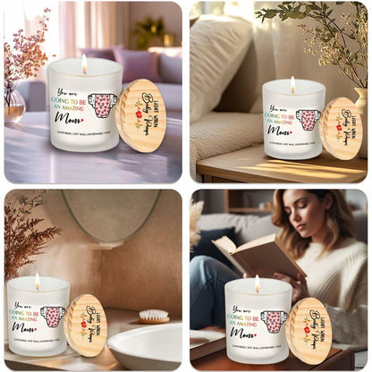 DOSINY Lavender Scented Candle 9Oz Soy Wax Gift for New Mom Funny Expecting