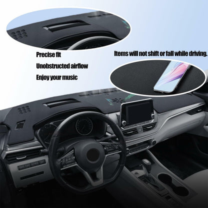 Dash Cover Audi Q5 2009-2025 Black Polyester Flannel Dashboard Protector
