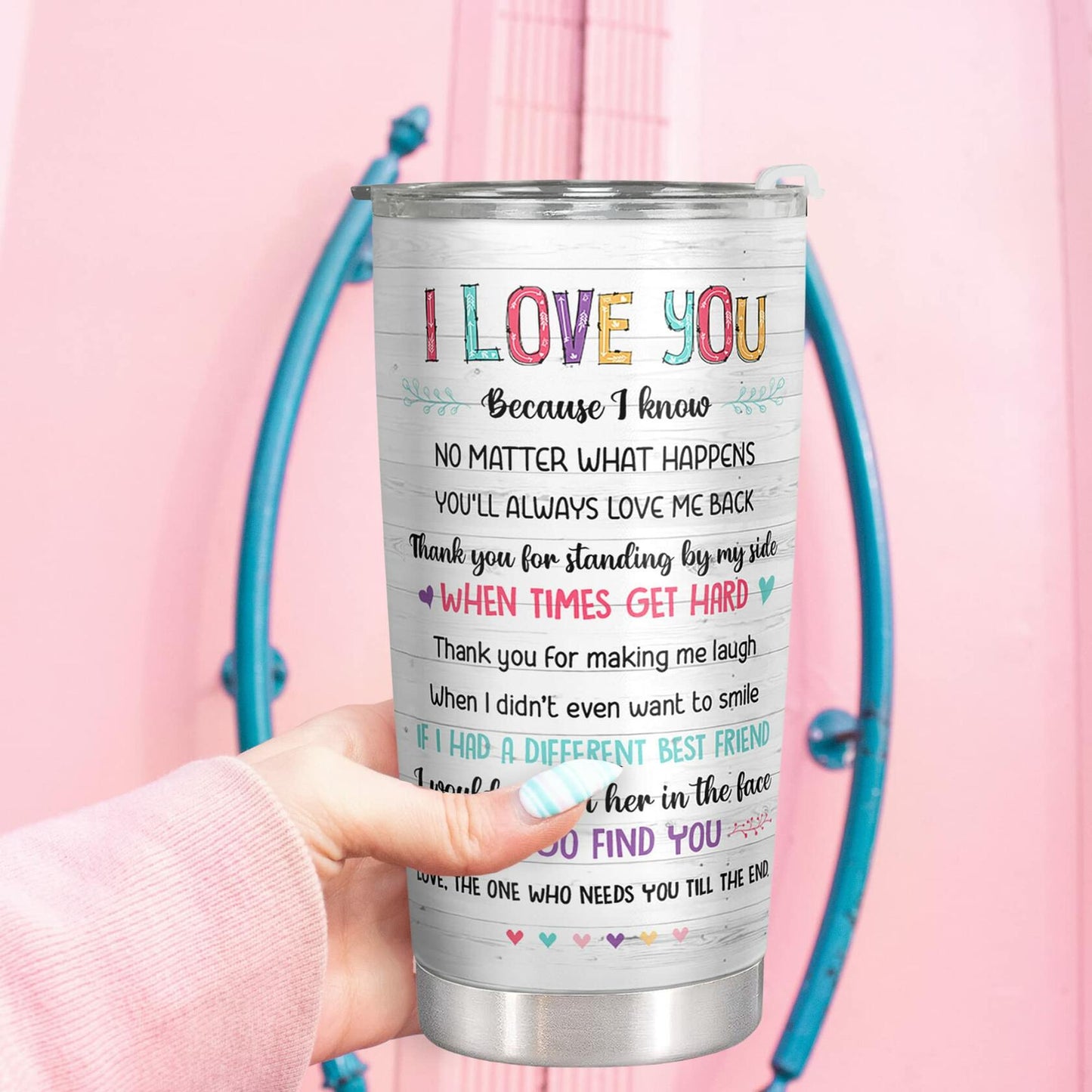 Pawzity 20 Oz White Stainless Steel Coffee Tumbler Gift for Women Friends