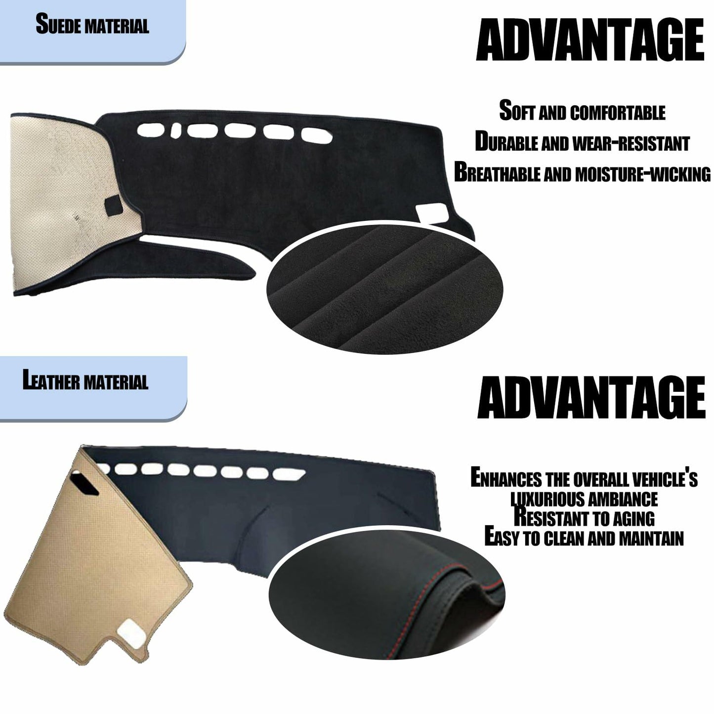 Dash Cover Audi Q5 2009-2025 Black Polyester Flannel Dashboard Protector