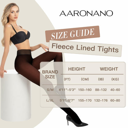 Aaronano Fleece Lined Thermal Warm Leggings Brown Size XS