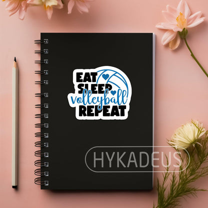 HYKADEUS Funny Volleyball Stickers 3"x2.2" Waterproof Vinyl Decals 3Pcs Retro