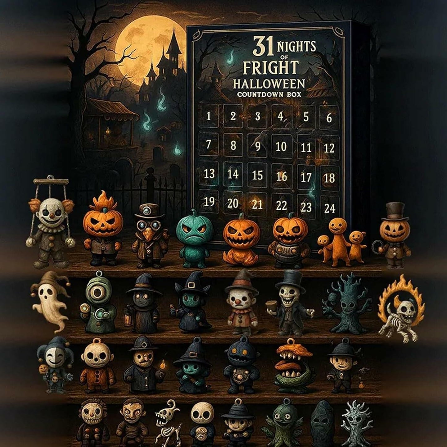 quisenti 31 Days of Halloween Horror Countdown Box 2025 Black 320g