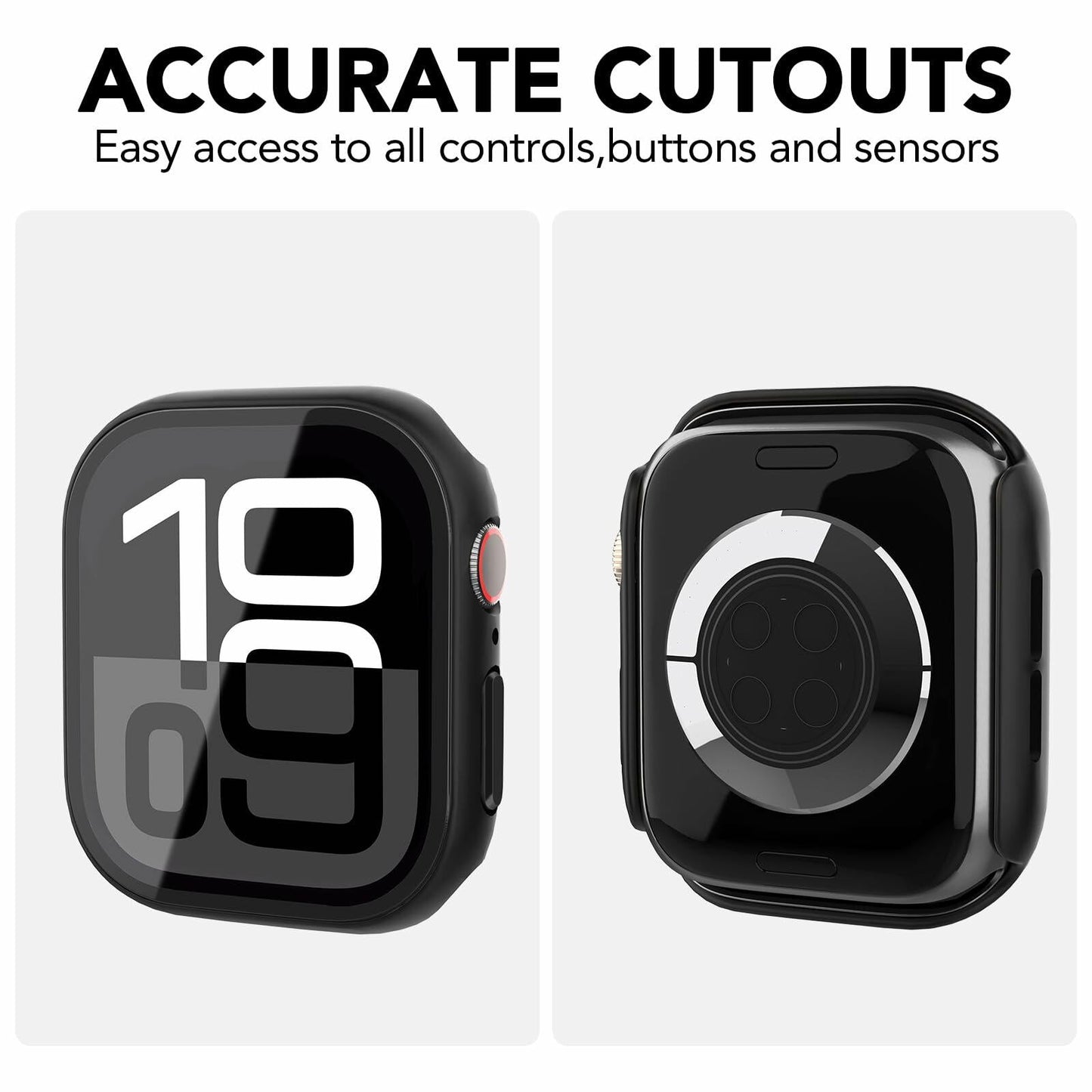 SPGUARD Apple Watch Series 11/10 42mm Hard Case Tempered Glass 2 Pack Pink