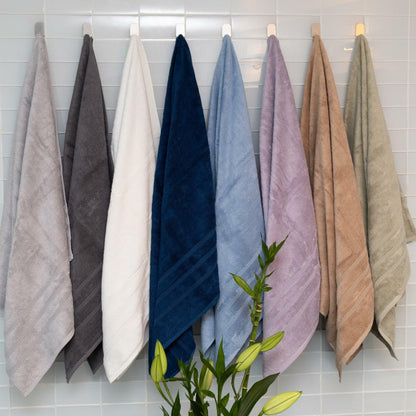 Mosobam Luxury Turkish Bath Mat 20x34 White 1000 GSM Bamboo Viscose Cotton