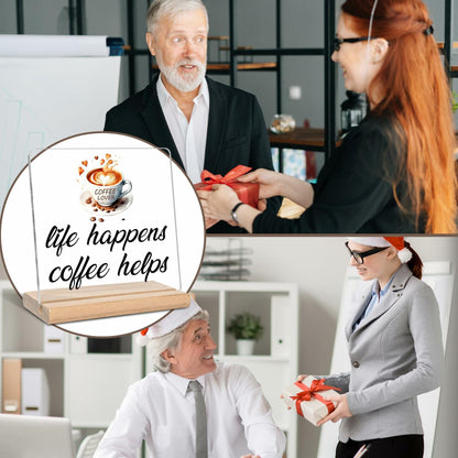 LUODWSST Funny Coffee Lovers Acrylic Decorative Sign White Kitchen Bar Decor