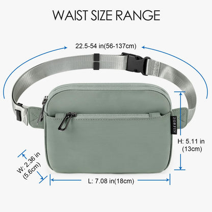 ZORFIN Fanny Pack Crossbody Belt Bag Adjustable Strap Camo Black One_Size