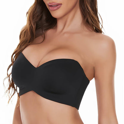 Woobilly Strapless Non Padded Push Up Convertible Bra Black Size 44F