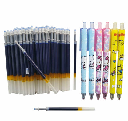 Twokiln Gel Ink Pen Refills Black 0.5mm 80 Pcs Smooth Writing