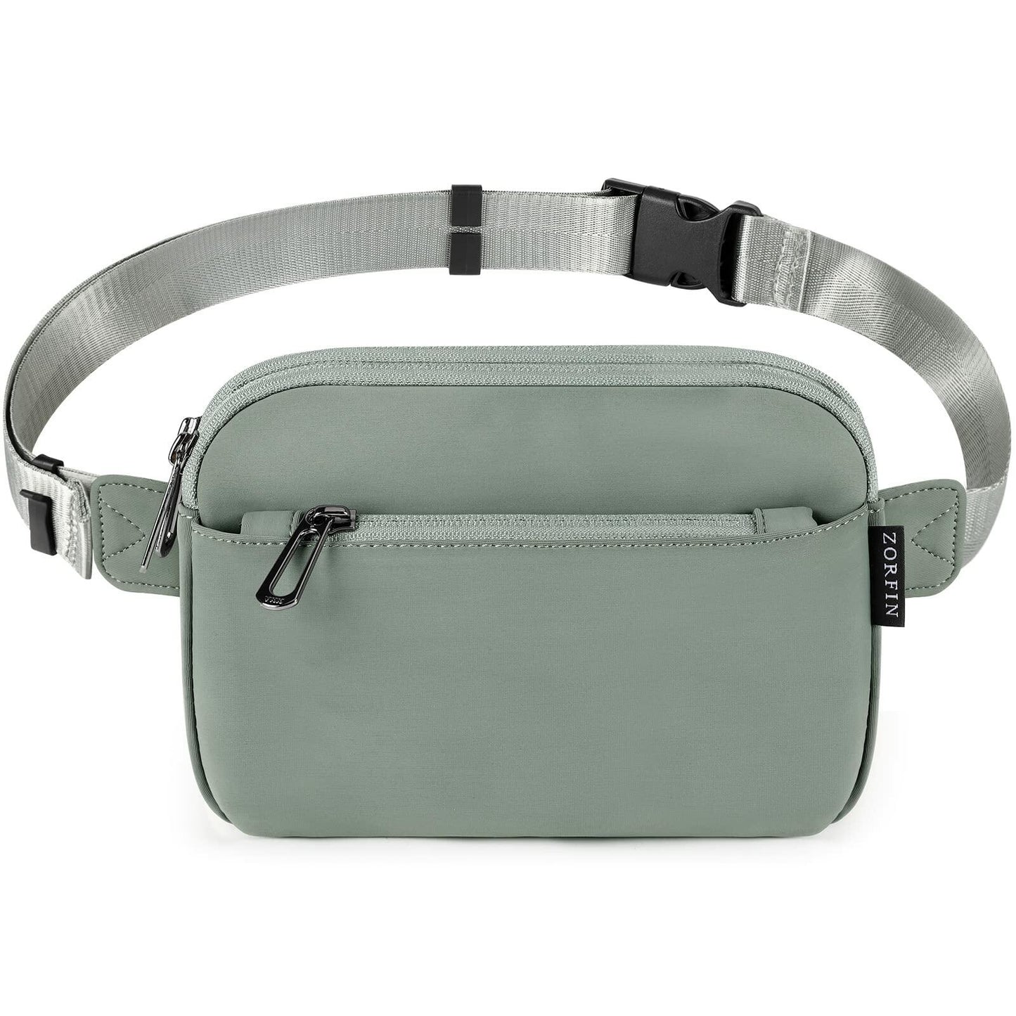 ZORFIN Fanny Pack Crossbody Belt Bag Adjustable Strap Camo Black One_Size