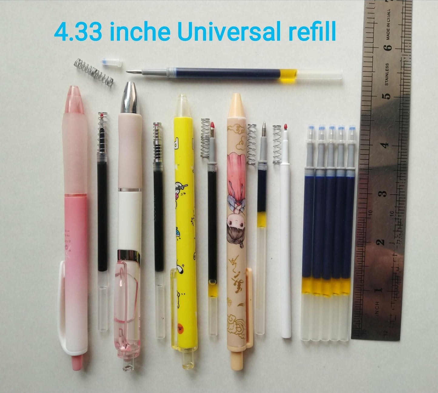 Twokiln Gel Ink Pen Refills Black 0.5mm 80 Pcs Smooth Writing