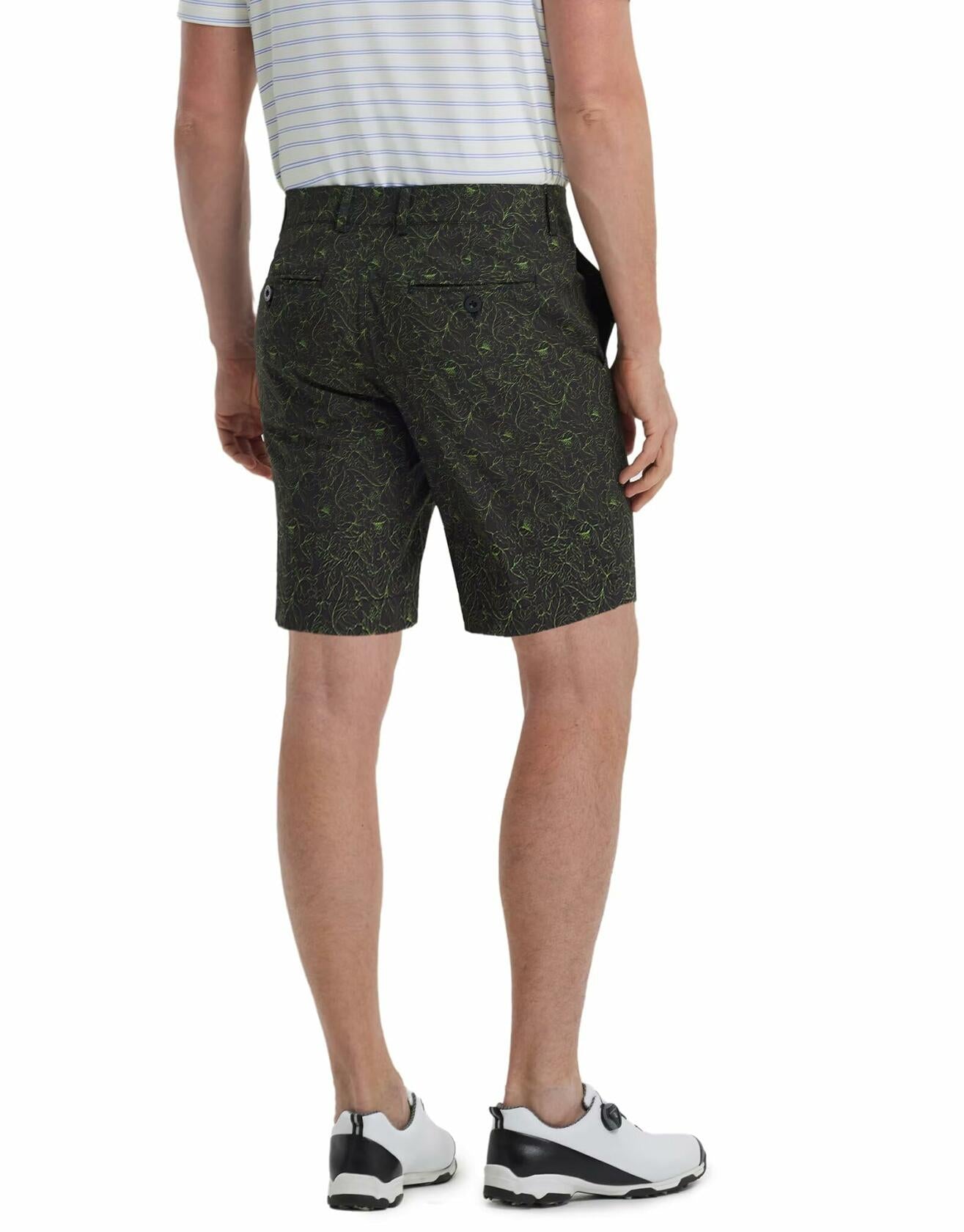 M MAELREG Mens Lightweight Water-Resistant Golf Shorts Black Grid Size 32