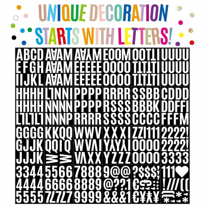 YTPZCL Waterproof Vinyl Letter Stickers White 2in 318 Count Self Adhesive
