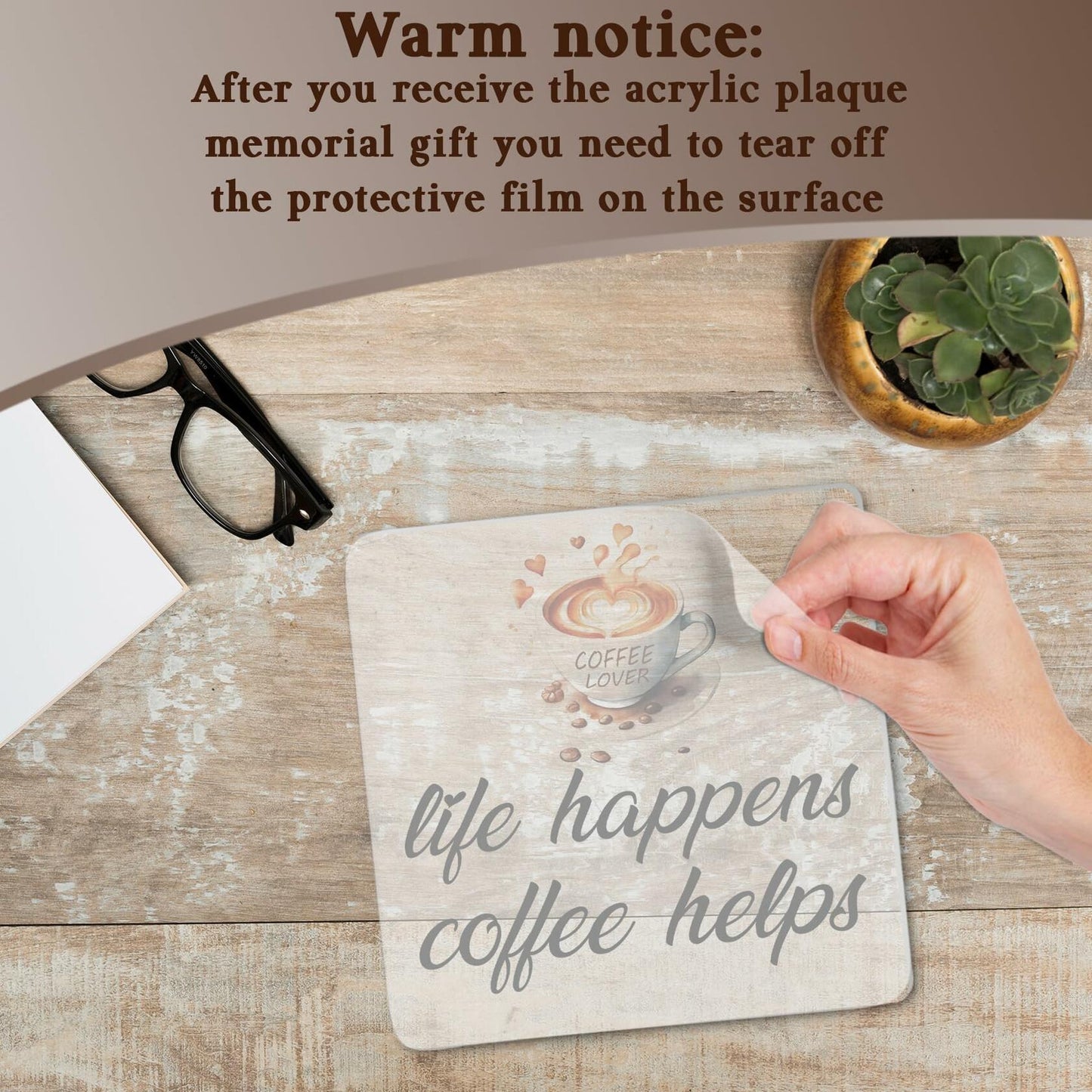 LUODWSST Funny Coffee Lovers Acrylic Decorative Sign White Kitchen Bar Decor