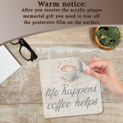 LUODWSST Funny Coffee Lovers Acrylic Decorative Sign White Kitchen Bar Decor