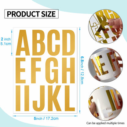 YTPZCL Waterproof Vinyl Letter Stickers White 2in 318 Count Self Adhesive