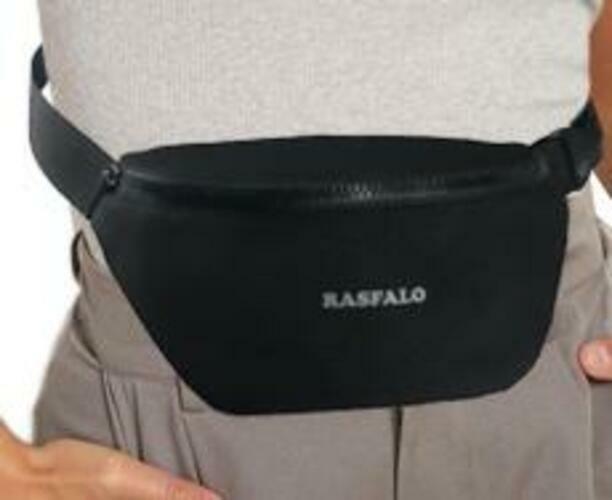 Rasfalo Fanny Pack Crossbody Bag Adjustable Belt Large Black Style 02
