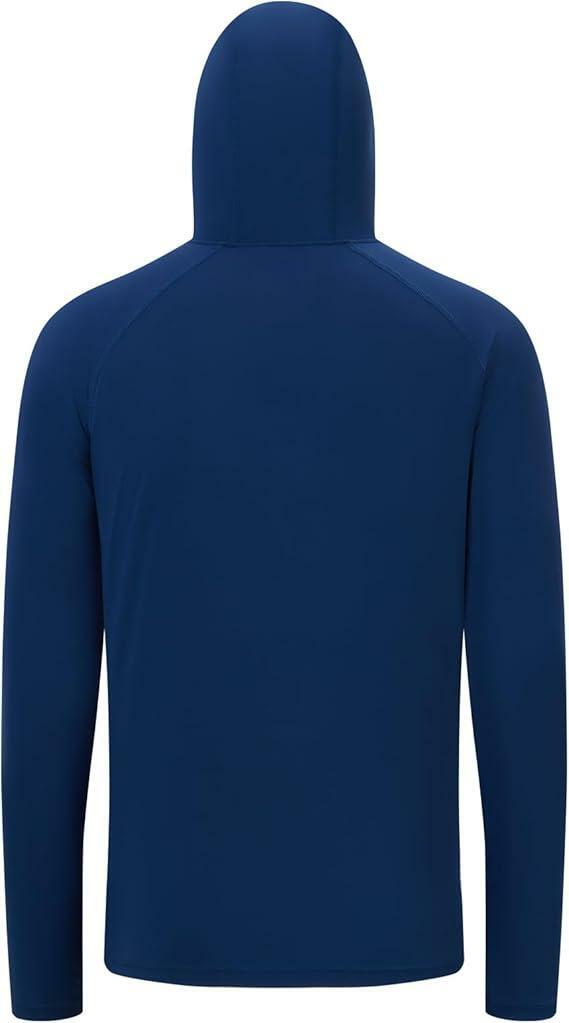 UVSAI Men's UPF 50+ Hoodie Shirt Long Sleeve Vented Tee Blue Size 2XL