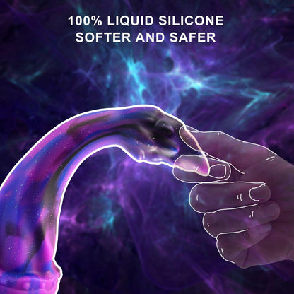 HISDOJIP 7.7in Liquid Silicone Dragon Anal Plug Trainer Purple Suction Cup