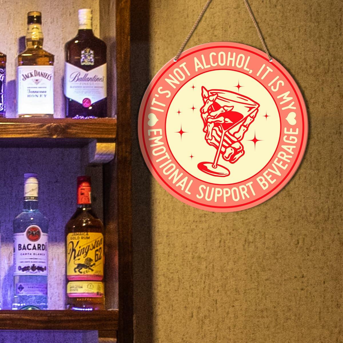 HSNBT Pink Home Bar Sign Decor Funny Drinking Wall Hanging Gift for Women