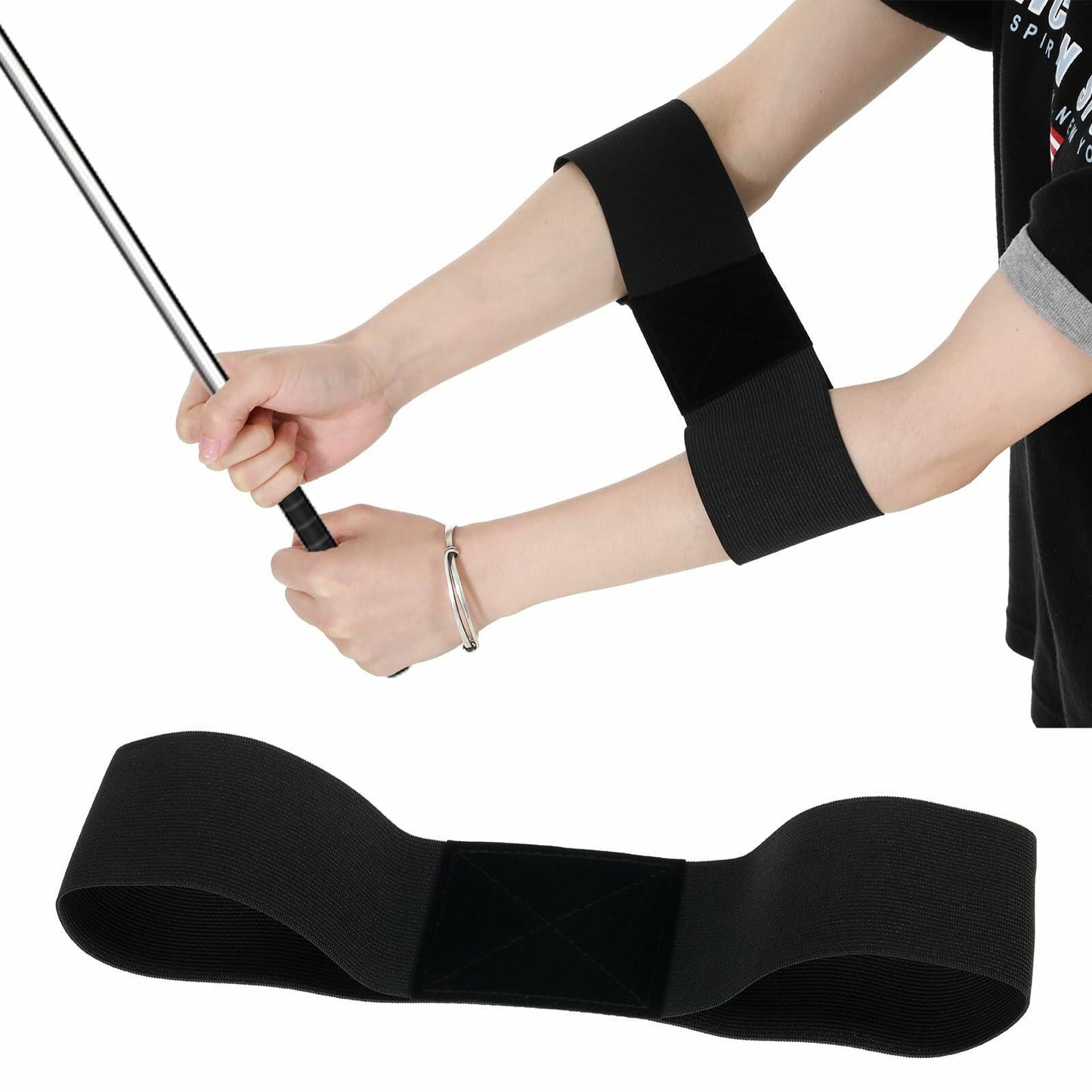 Mabor Golf Swing Training Aid Elastic Nylon Connection Band Black