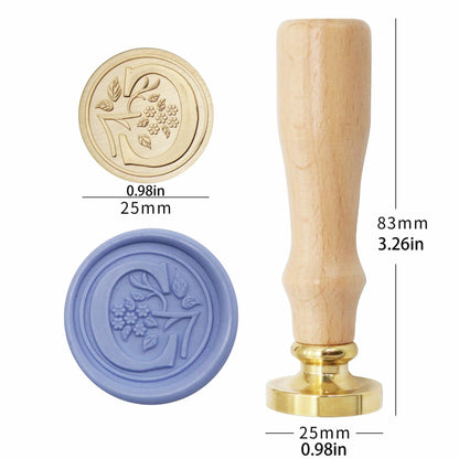 QINGNING Alphabet Brass Wax Seal Stamps with Wood Handles Color W