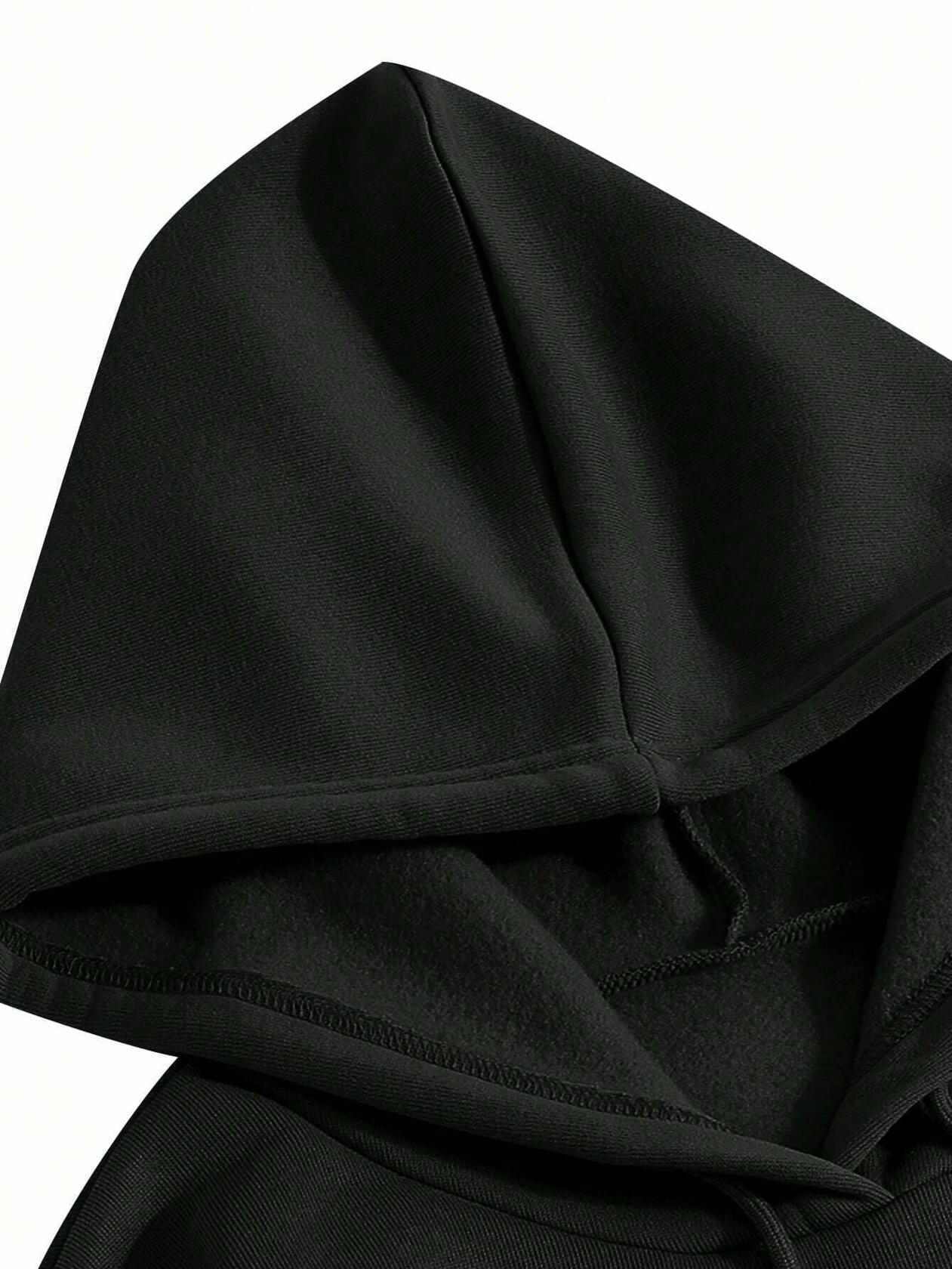 LilyCoco Women's Oversized Graphic Hoodie Sweatshirt Black Size L