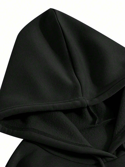 LilyCoco Women's Oversized Graphic Hoodie Sweatshirt Black Size L